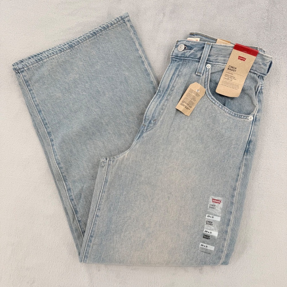 Levis Jeans Pants Womens Size W29 L31 Cinch Baggy High Rise Straight Leg